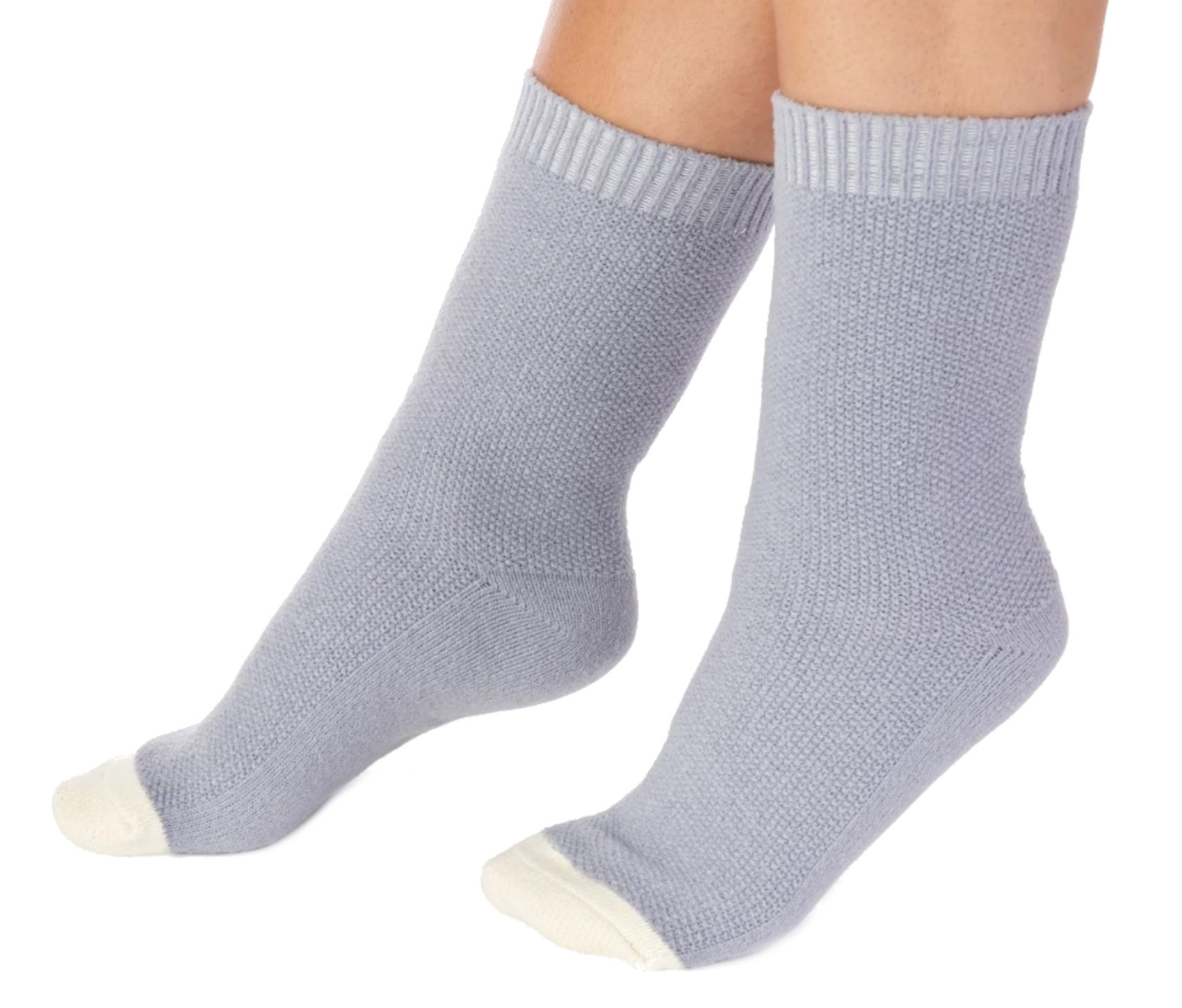 Calze da letto Slenderella da donna waffle lavorate a maglia punta a contrasto calze da letto taglia unica UK 4-7 - Foto 5 di 7