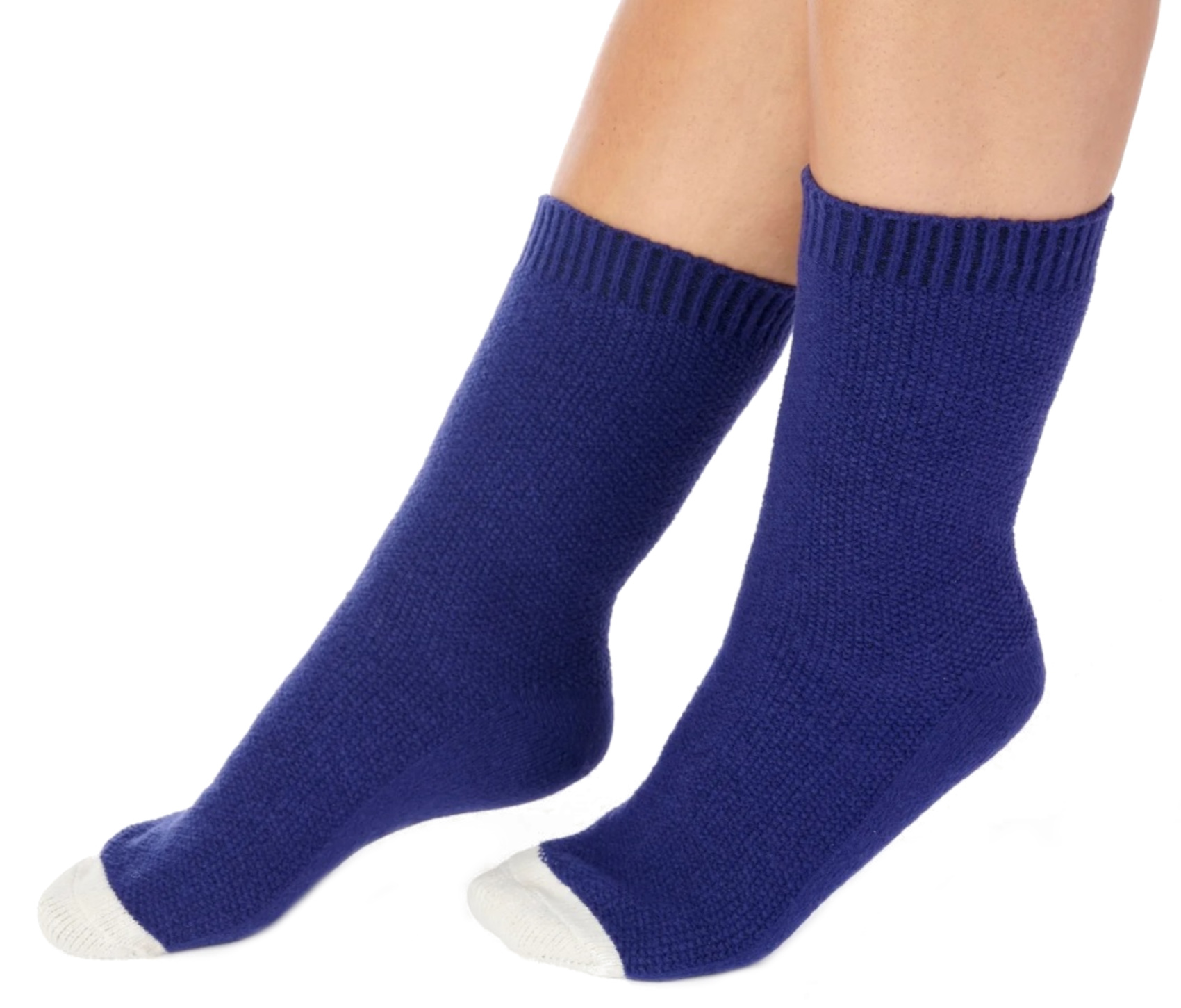 Calze da letto Slenderella da donna waffle lavorate a maglia punta a contrasto calze da letto taglia unica UK 4-7 - Foto 6 di 7