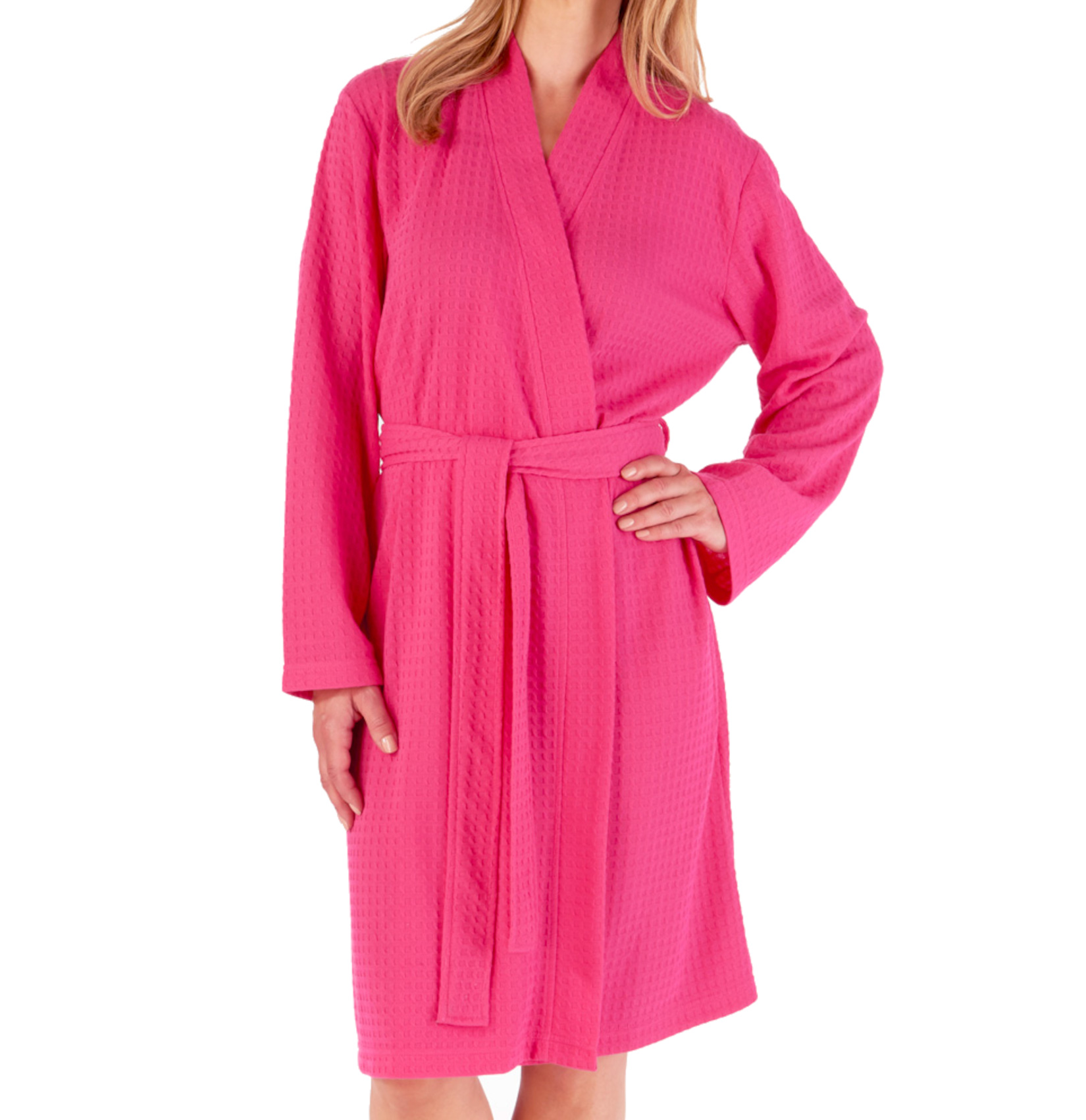 Albornoz para mujer ligero tejido gofre vestido Slenderella hasta la rodilla - Imagen 13 de 22