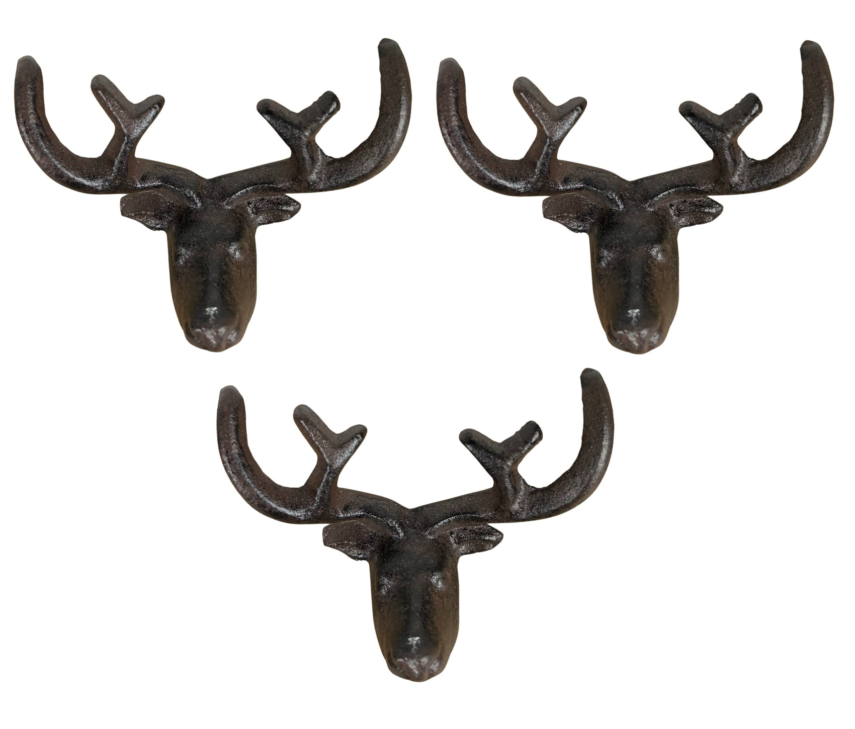 Gancio appendiabiti o cassetto in ghisa testa di cervo maniglia estraibile interno esterno confezione da 1 2 3 4 - Foto 32 di 52