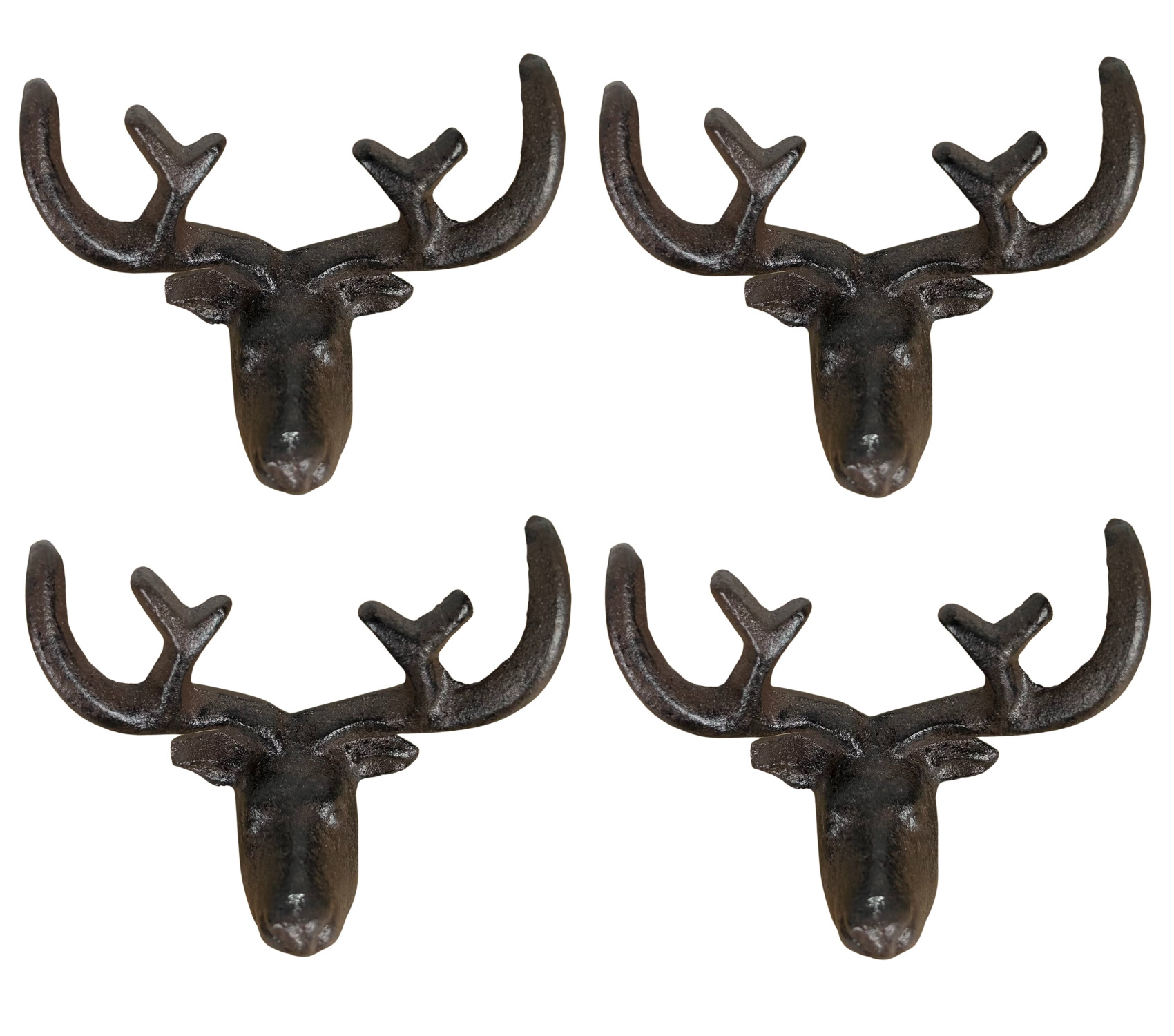 Gancio appendiabiti o cassetto in ghisa testa di cervo maniglia estraibile interno esterno confezione da 1 2 3 4 - Foto 43 di 52