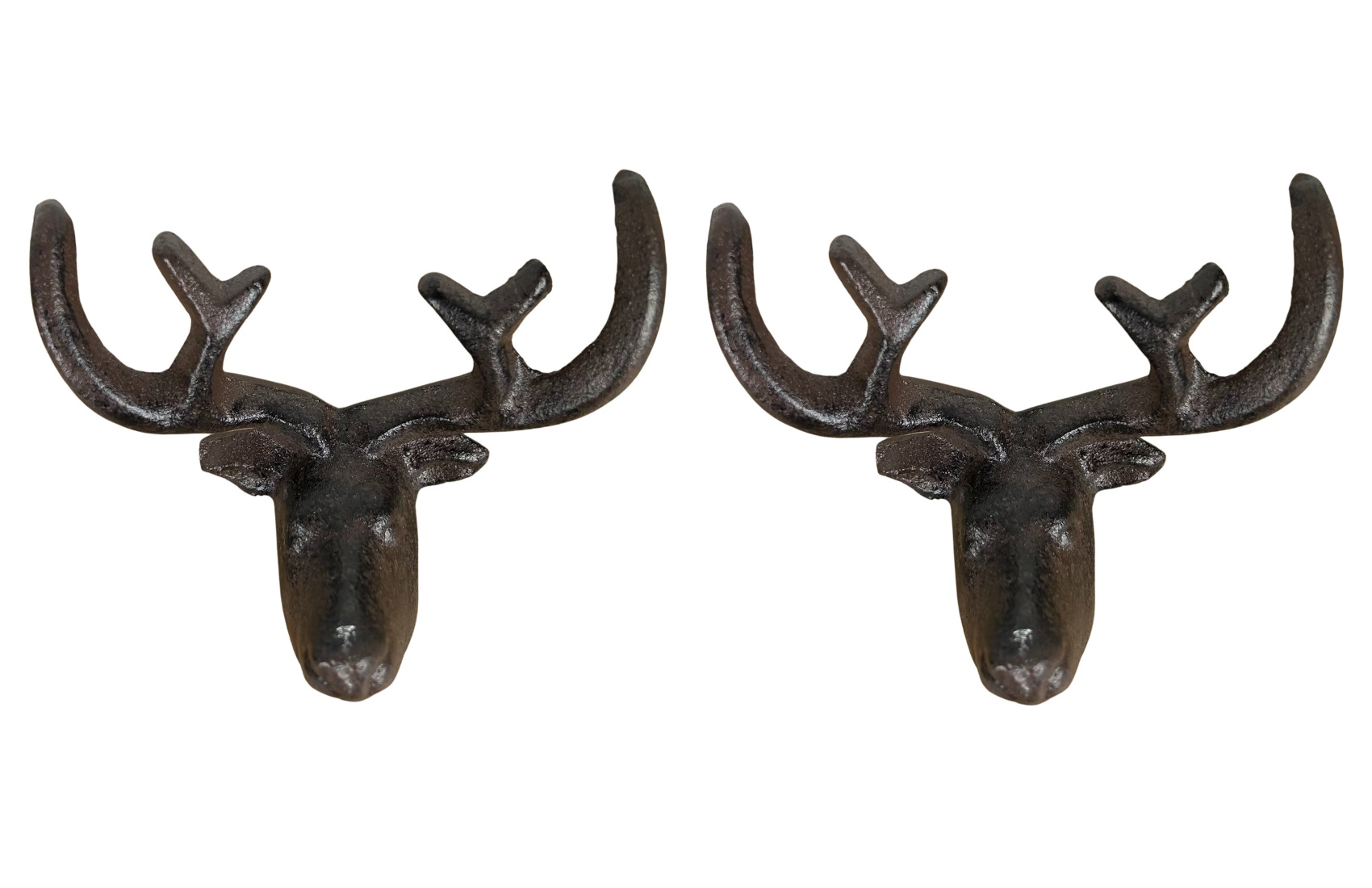 Gancio appendiabiti o cassetto in ghisa testa di cervo maniglia estraibile interno esterno confezione da 1 2 3 4 - Foto 26 di 52