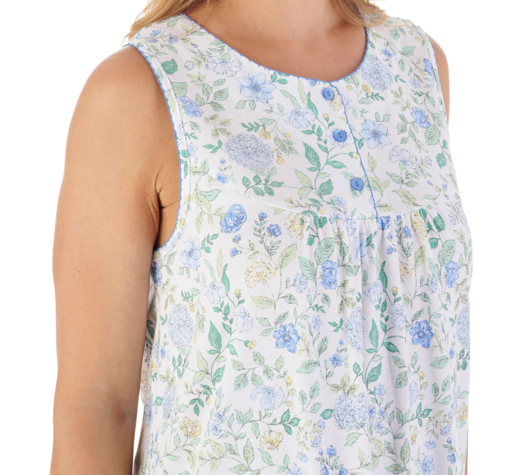 Slenderella Ladies Sleeveless Jersey Nightdress Trailing Floral Print Nightie - Picture 11 of 25