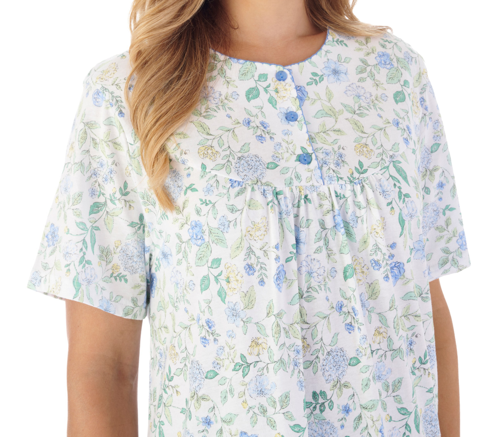 Slenderella Ladies Short Sleeve Jersey Nightdress Trailing Floral Print Nightie - Picture 9 of 25