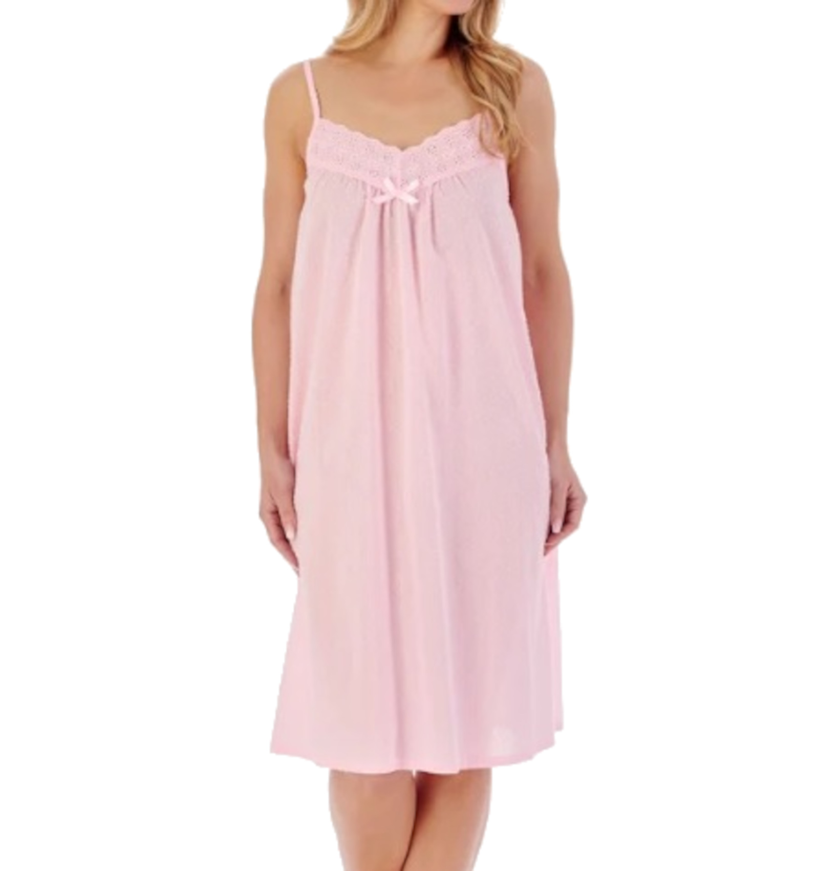 Camicia da notte Slenderella donna Dobby Dot cotone ricamo pizzo abito da notte - Foto 25 di 37