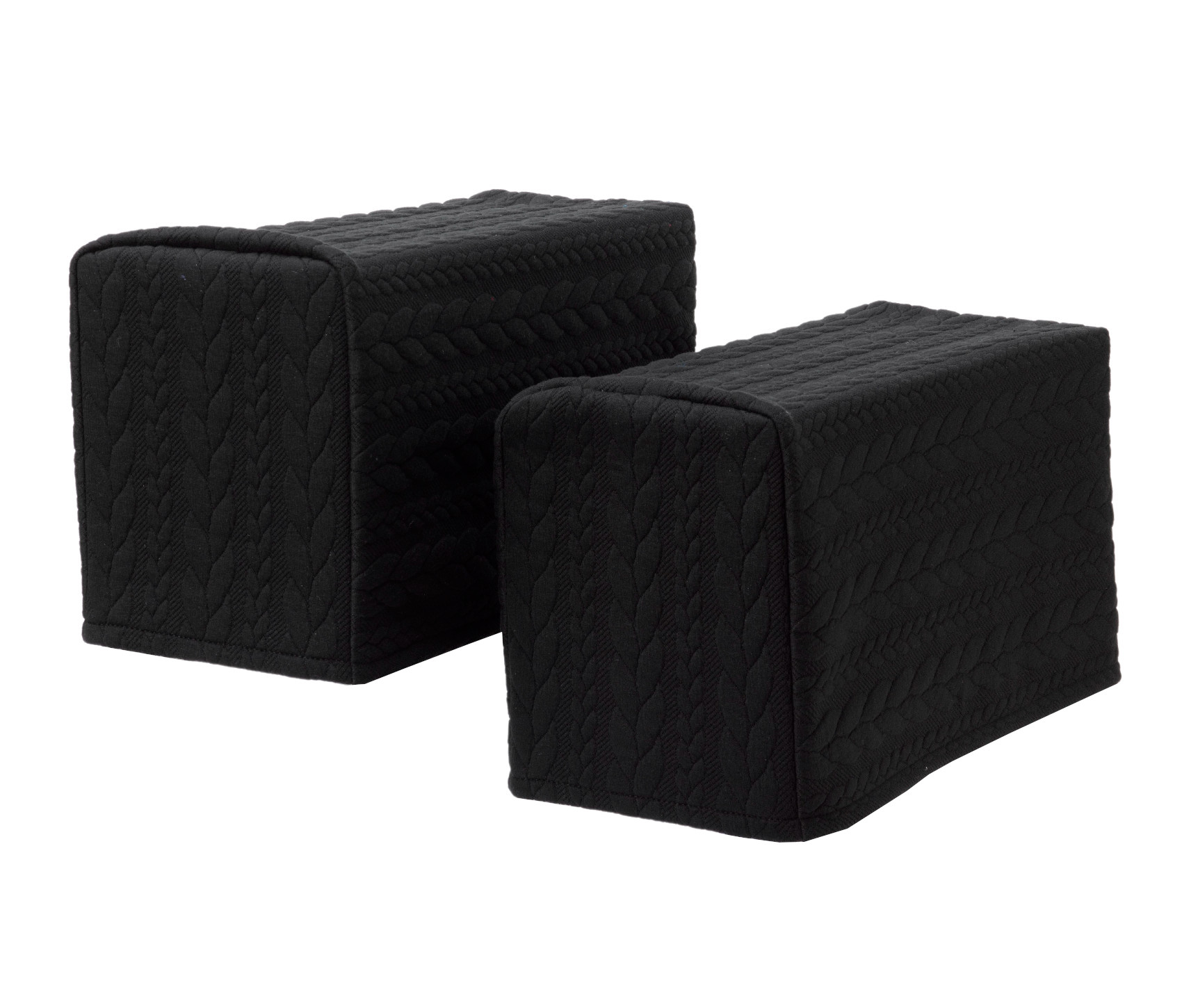 Stretchy Cable Knit Pattern Rounded Arm Caps Pair Antimacassar Furniture Cover - Picture 7 of 10