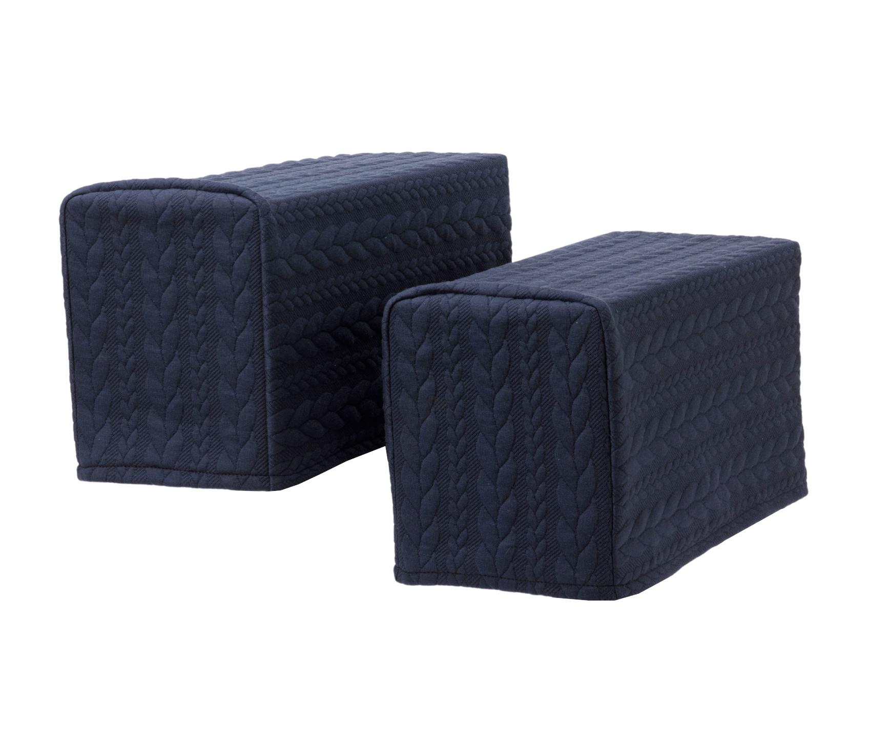 Stretchy Cable Knit Pattern Rounded Arm Caps Pair Antimacassar Furniture Cover - Picture 9 of 10