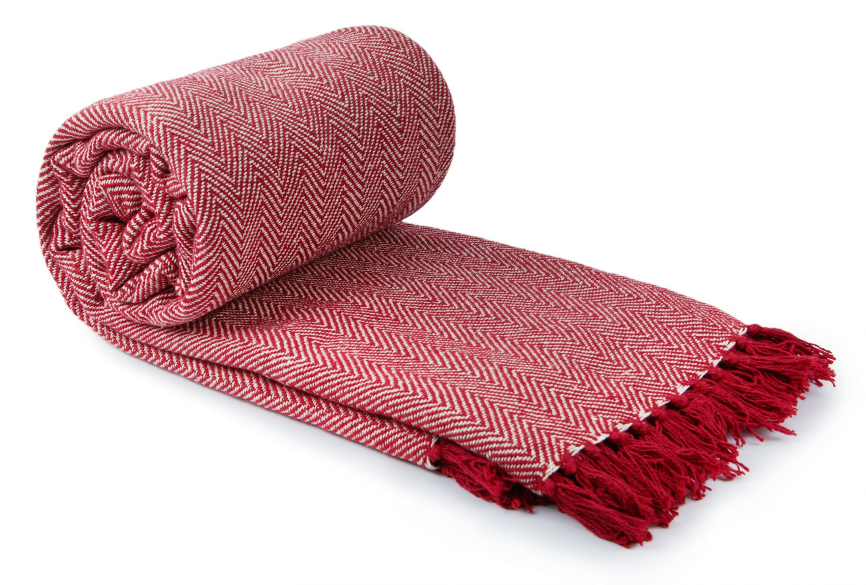 Herringbone Throw Over Recycled Cotton Large Bed Sofa Home Fringed Blanket - Picture 38 of 48