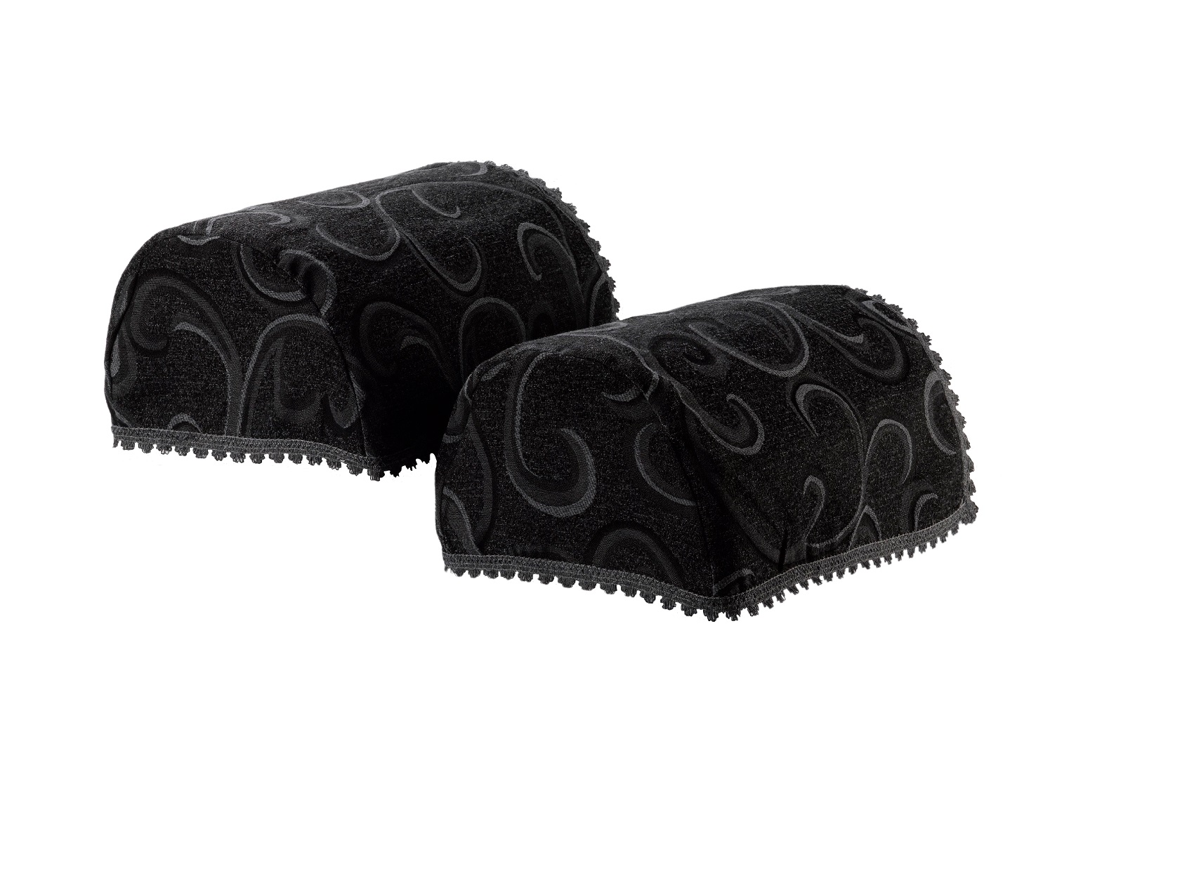 Scroll Swirl Design Round Arm Caps Lace Trim Sofa Furniture Cover ...