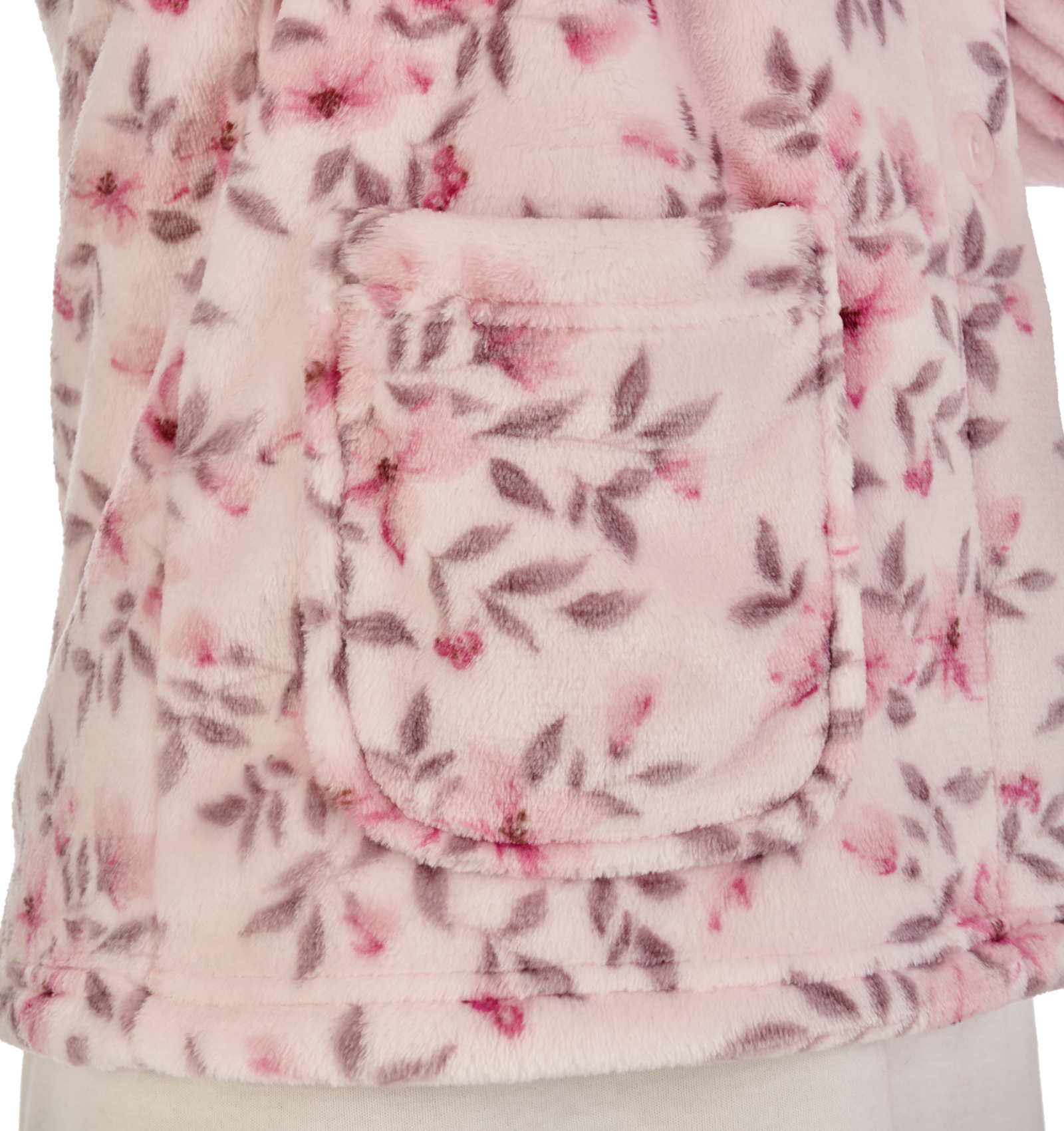 Slenderella Damen Blumen weich Flanell Fleece Bett Jacke Knopfleiste Hausmantel - Bild 15 von 19