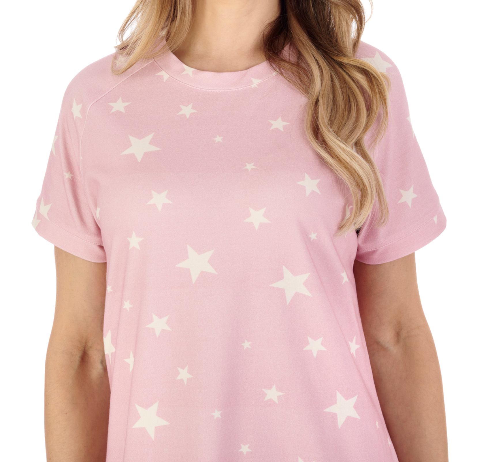 Slenderella Ladies Star Print Nightie Jersey Cotton Nightdress Short Sleeve - Picture 21 of 21