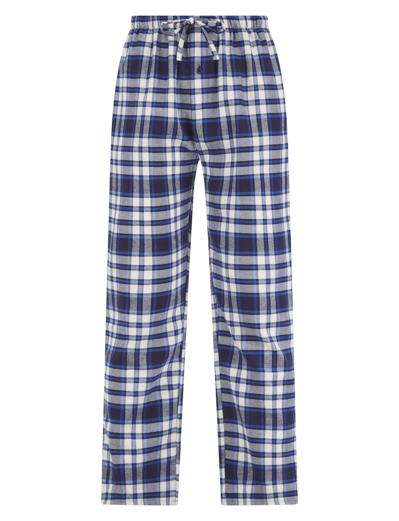 Pantaloni pigiama a quadretti Walker Reid da uomo blu policotone pigiama pantaloni salotto - Foto 4 di 13