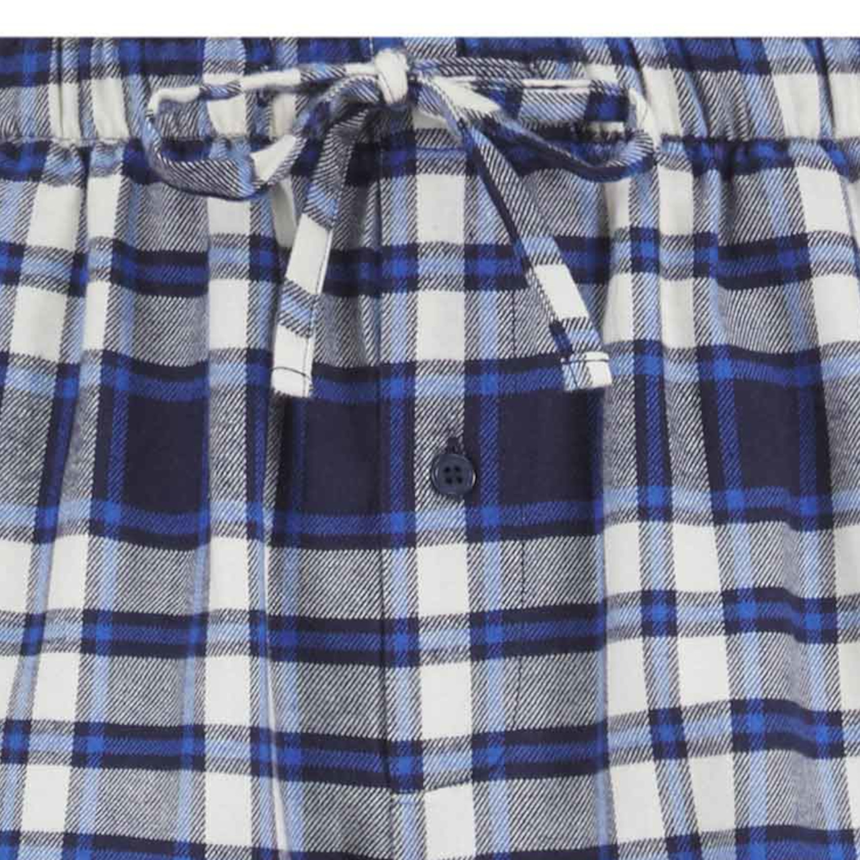 Pantaloni pigiama a quadretti Walker Reid da uomo blu policotone pigiama pantaloni salotto - Foto 3 di 13