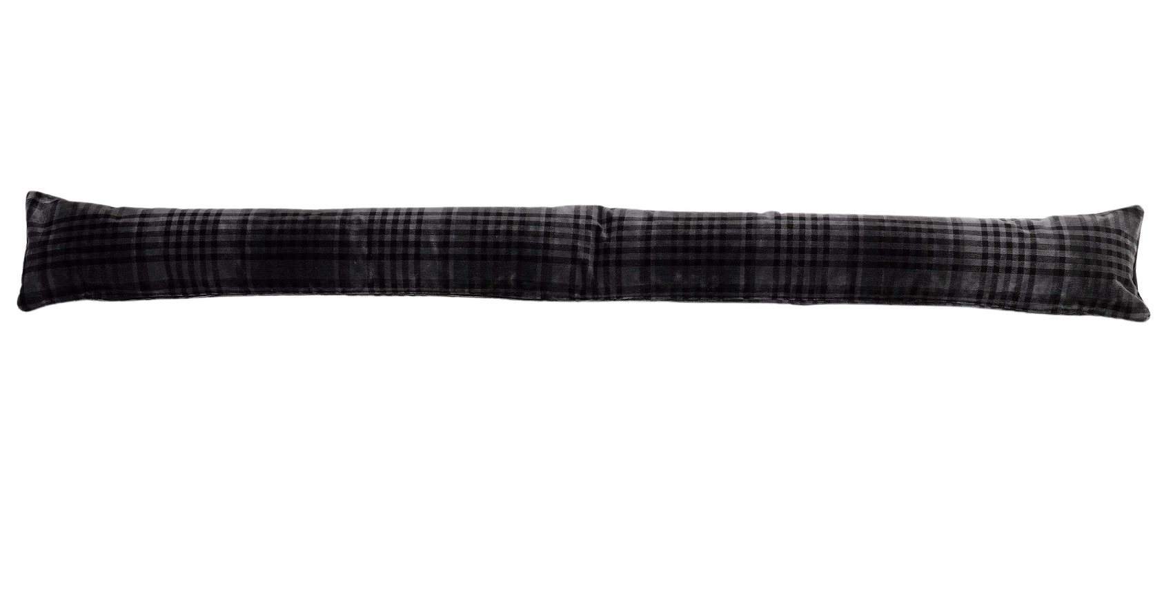 Draught Excluder Cold Draft Insulator Velvet Silver Grey Check Breeze Stopper - Picture 6 of 6