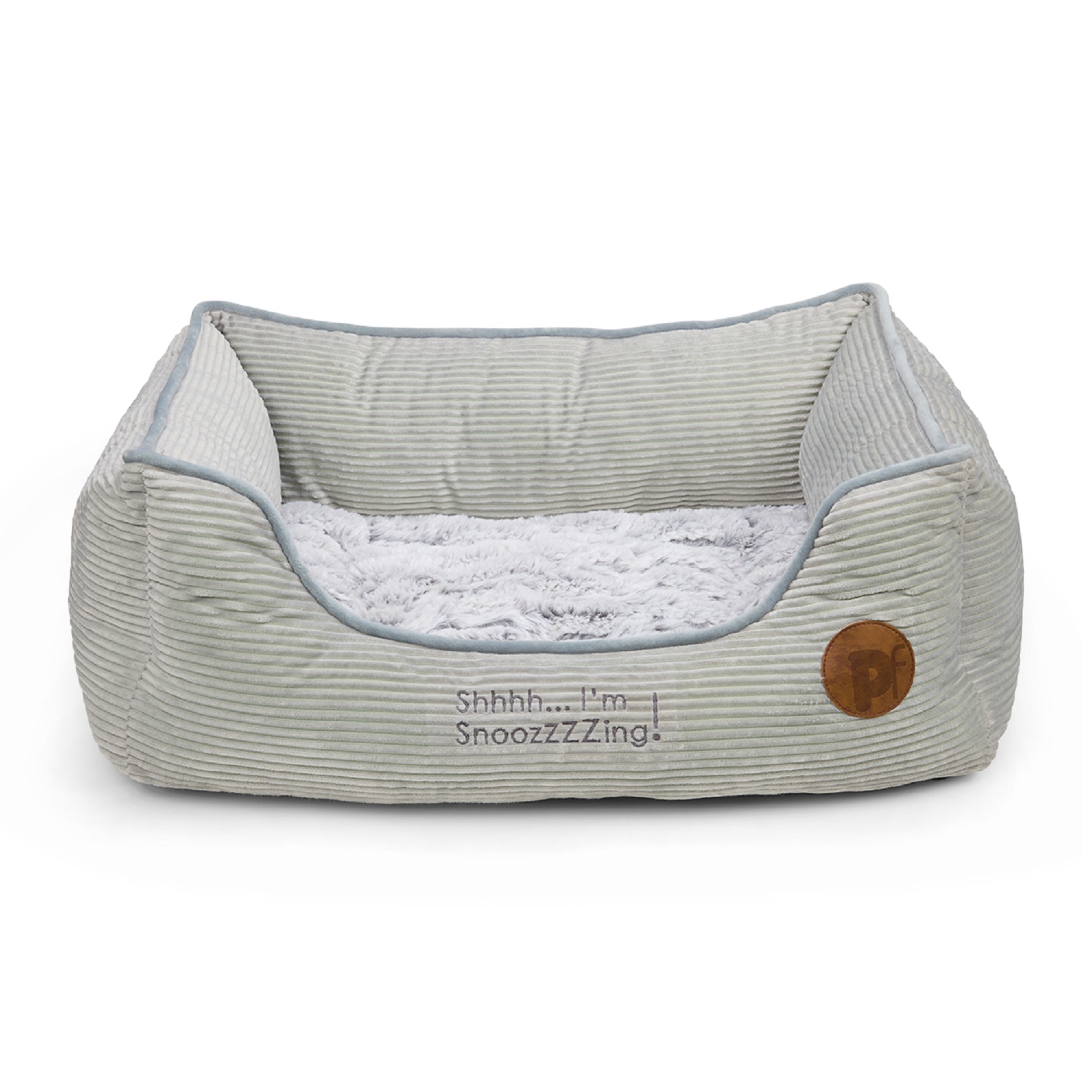 Petface Grau Kordel Hund Quadrat Kunstfell Kissen Waschbar Welpe Hund Haustier Bett - Bild 9 von 9
