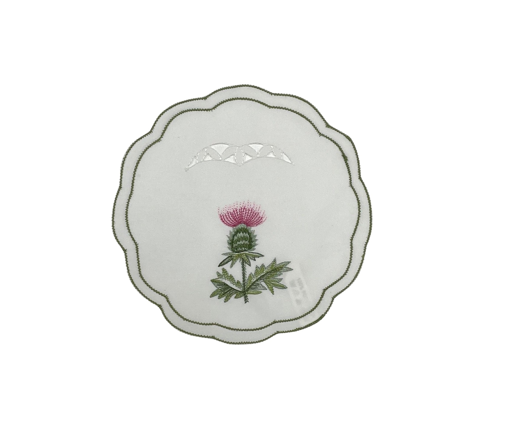 Deckchen bestickt Disteldeckchen 4er Pack gewellter Rand traditioneller Tisch - Bild 9 von 9