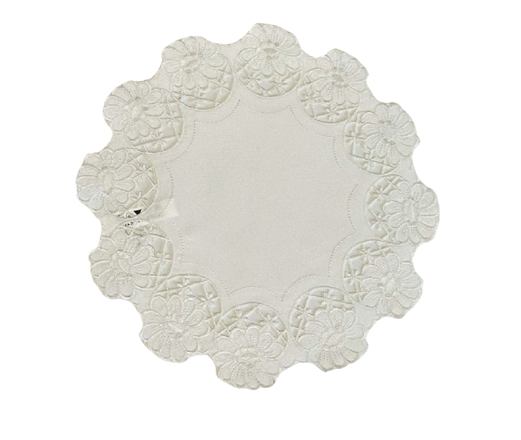 Tapetes Bordados Floral Cutwork Tapete Pack de 4 Borde Festoneado Tradicional - Imagen 11 de 17