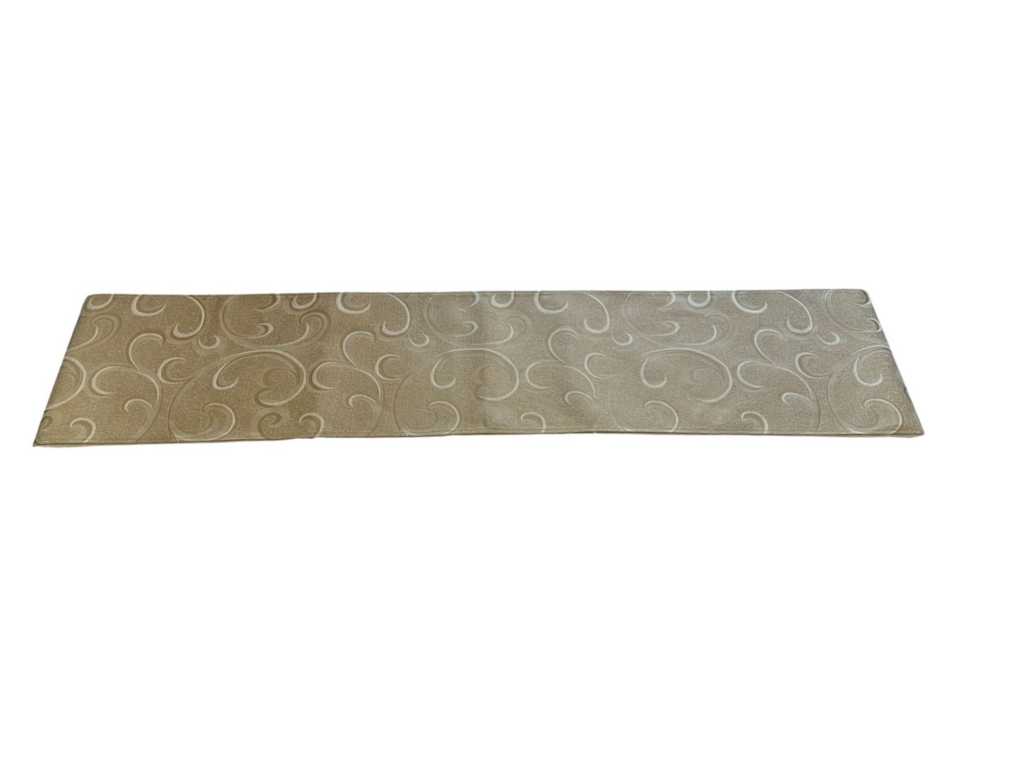 Scroll Table Runner Cream Mocha Kitchen Dining Tablecloth 71in x 12in - Picture 7 of 7