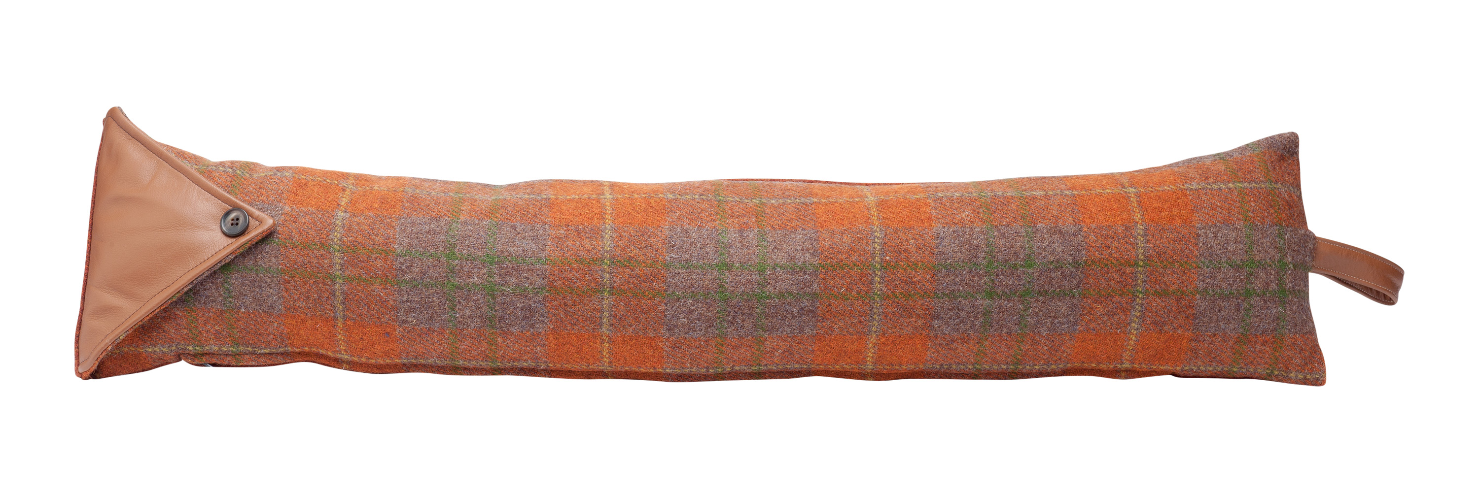 Draught Excluder Harris Tweed 100% Wool Home Draft Door Guard Leather Handle - Picture 31 of 31