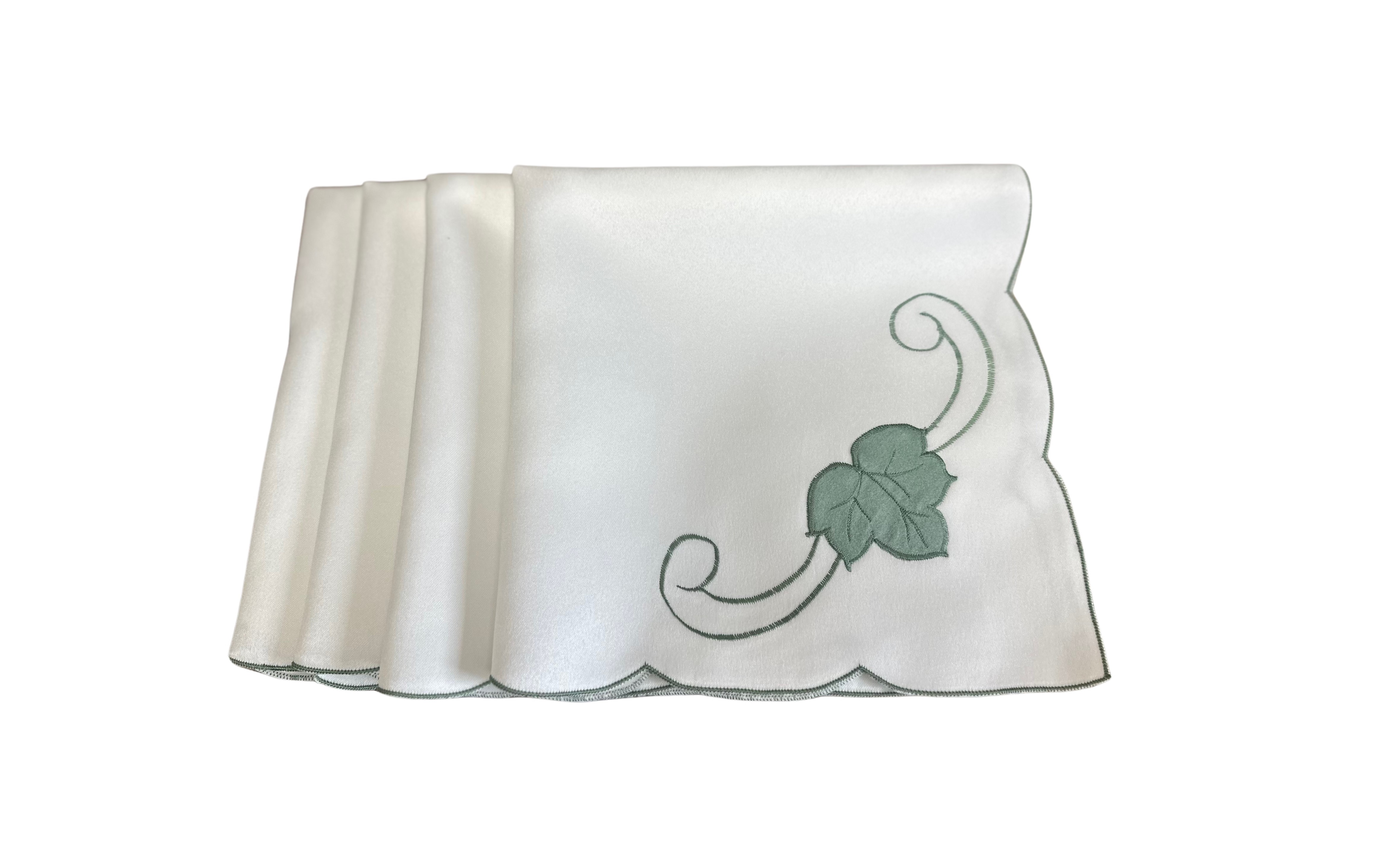 Table Napkins Kitchen Dining Serviettes Leaf Design 18" x 18" Blue Green or Pink - Picture 9 of 12