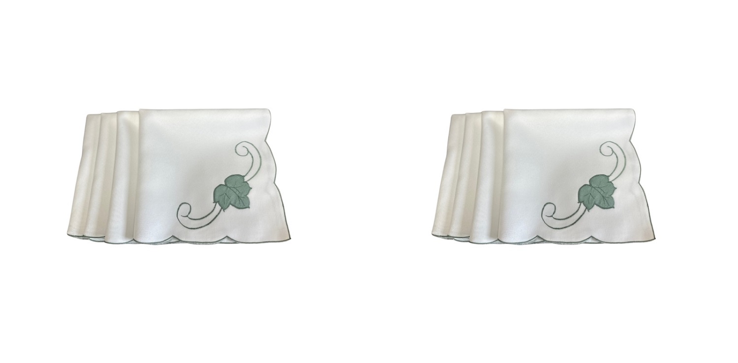 Table Napkins Kitchen Dining Serviettes Leaf Design 18" x 18" Blue Green or Pink - Picture 10 of 12