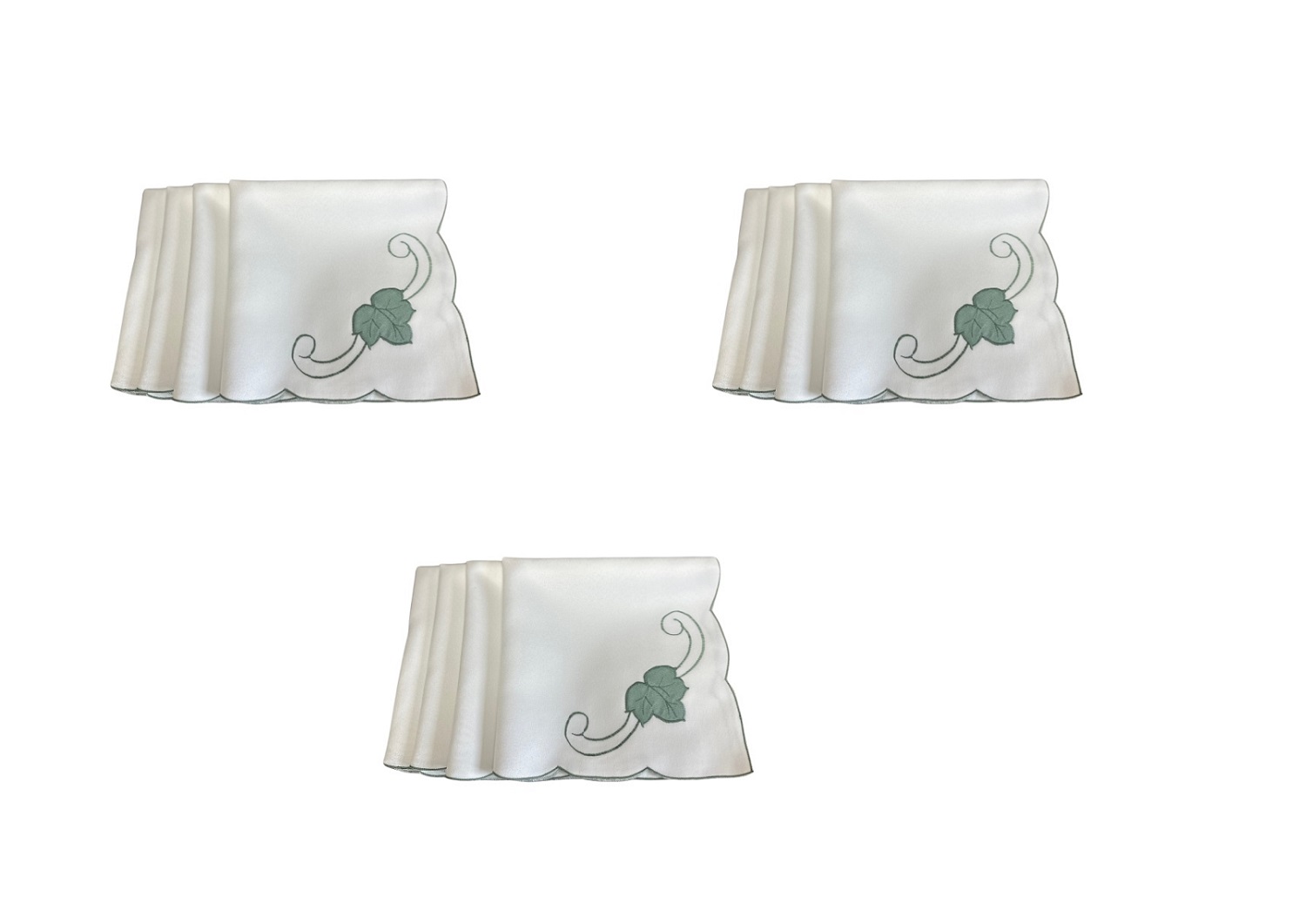Table Napkins Kitchen Dining Serviettes Leaf Design 18" x 18" Blue Green or Pink - Picture 8 of 12