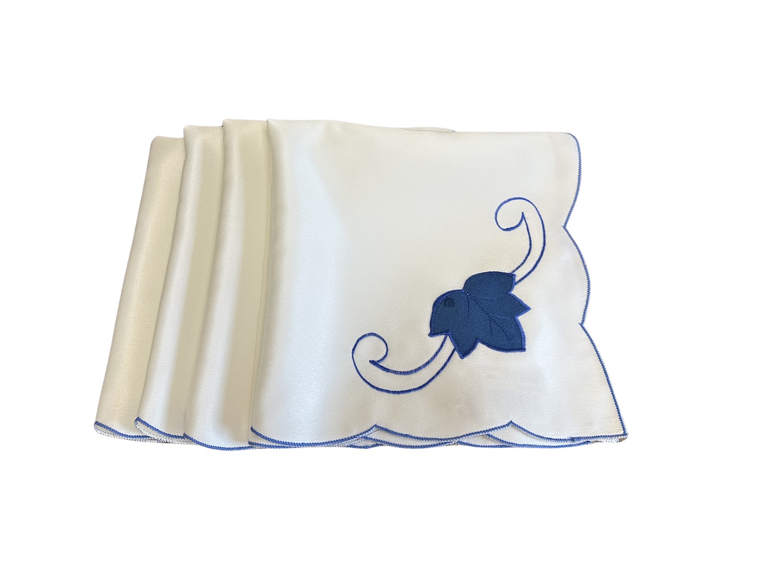 Table Napkins Kitchen Dining Serviettes Leaf Design 18" x 18" Blue Green or Pink - Picture 6 of 12
