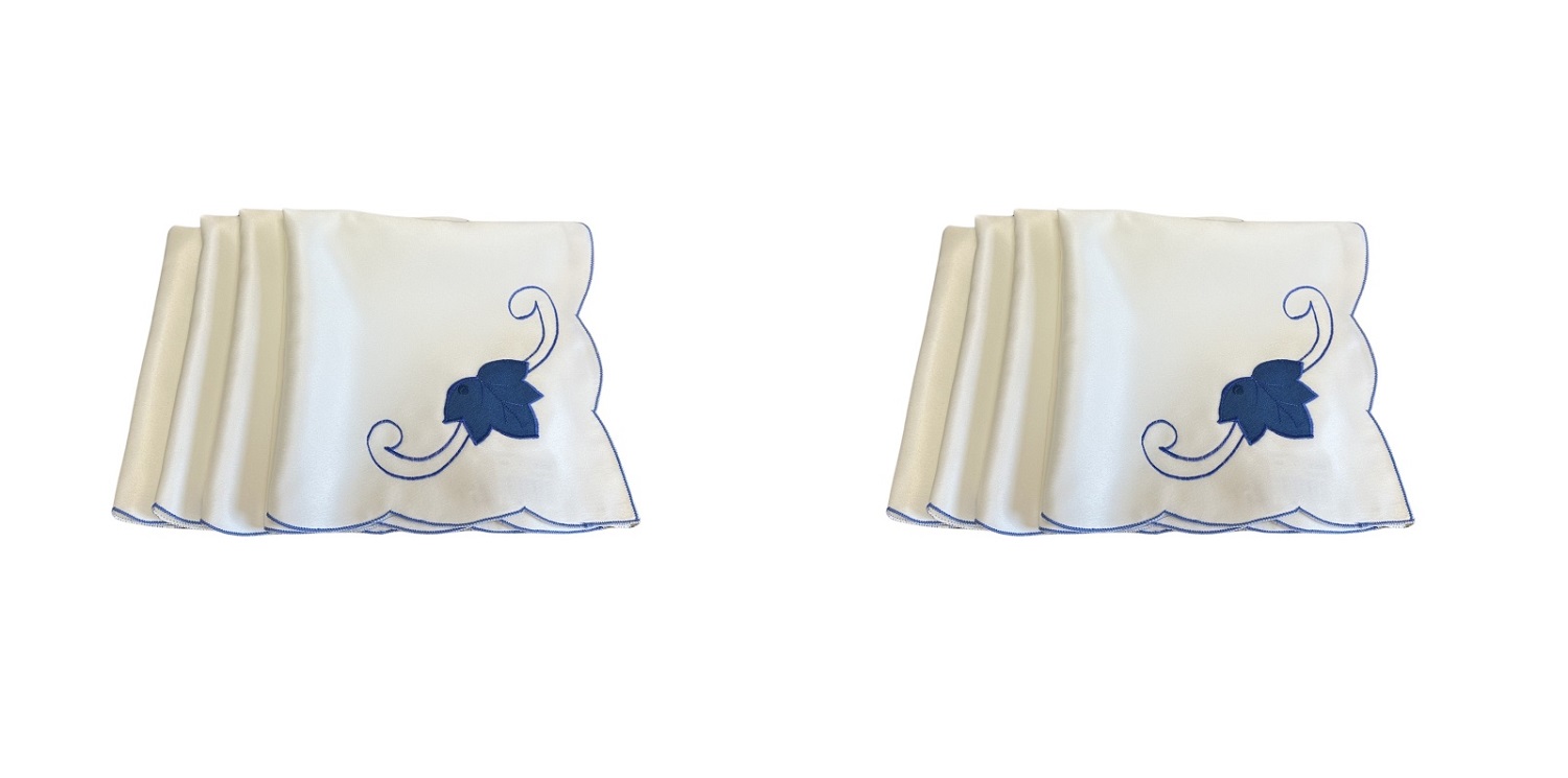 Table Napkins Kitchen Dining Serviettes Leaf Design 18" x 18" Blue Green or Pink - Picture 7 of 12