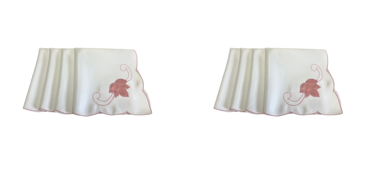 Table Napkins Kitchen Dining Serviettes Leaf Design 18" x 18" Blue Green or Pink - Picture 12 of 12