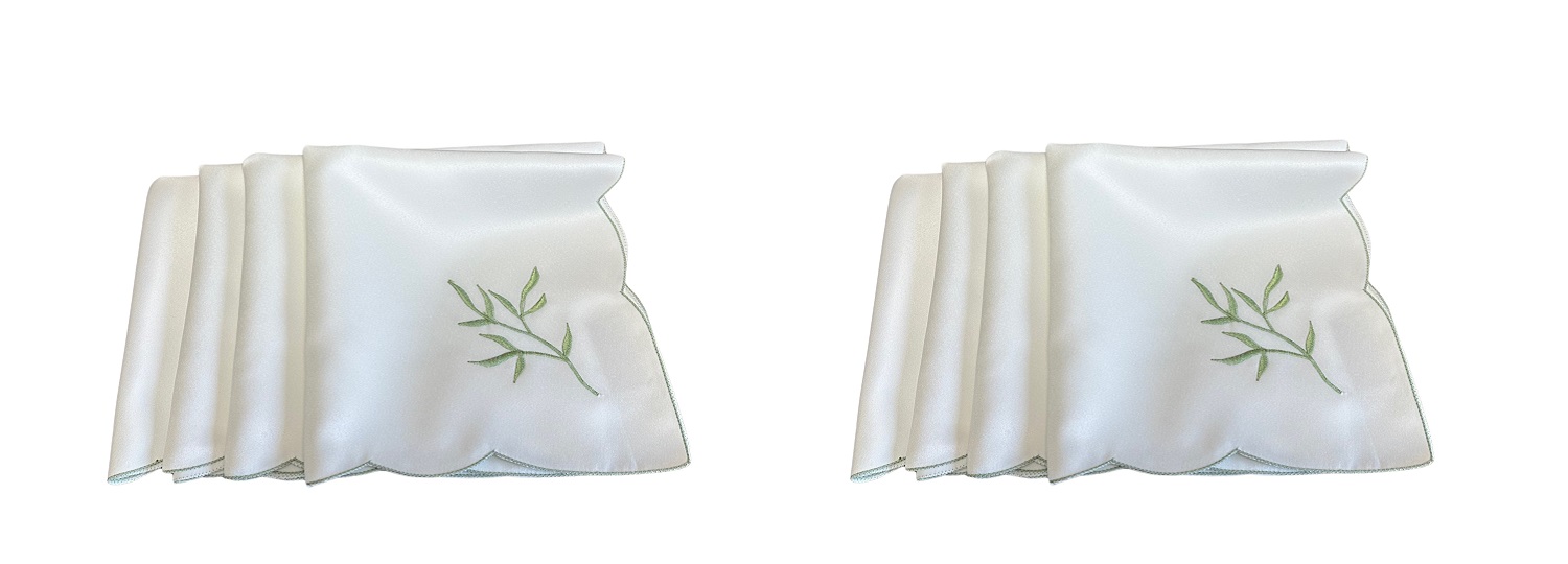 Table Napkins Kitchen Dining Serviettes Sprig Design 18" x 18" Blue Green Pink o - Picture 11 of 16