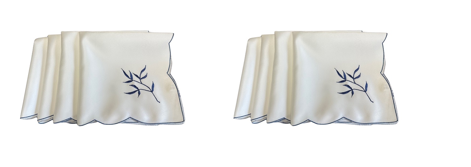 Table Napkins Kitchen Dining Serviettes Sprig Design 18" x 18" Blue Green Pink o - Picture 8 of 16