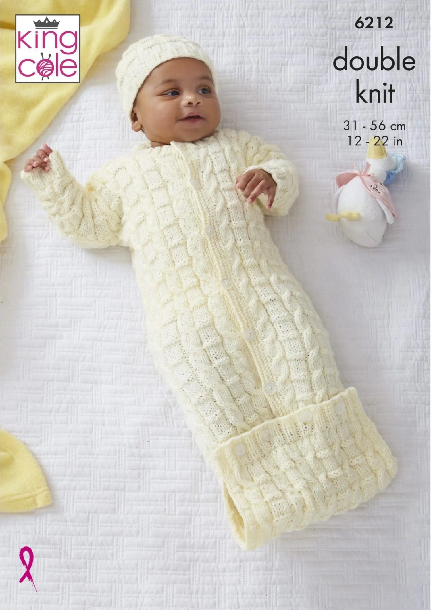 King Cole Babies Sweater, Jacket, Sleeping Bag and Hat Knitting Pattern 6212 - Double Knit