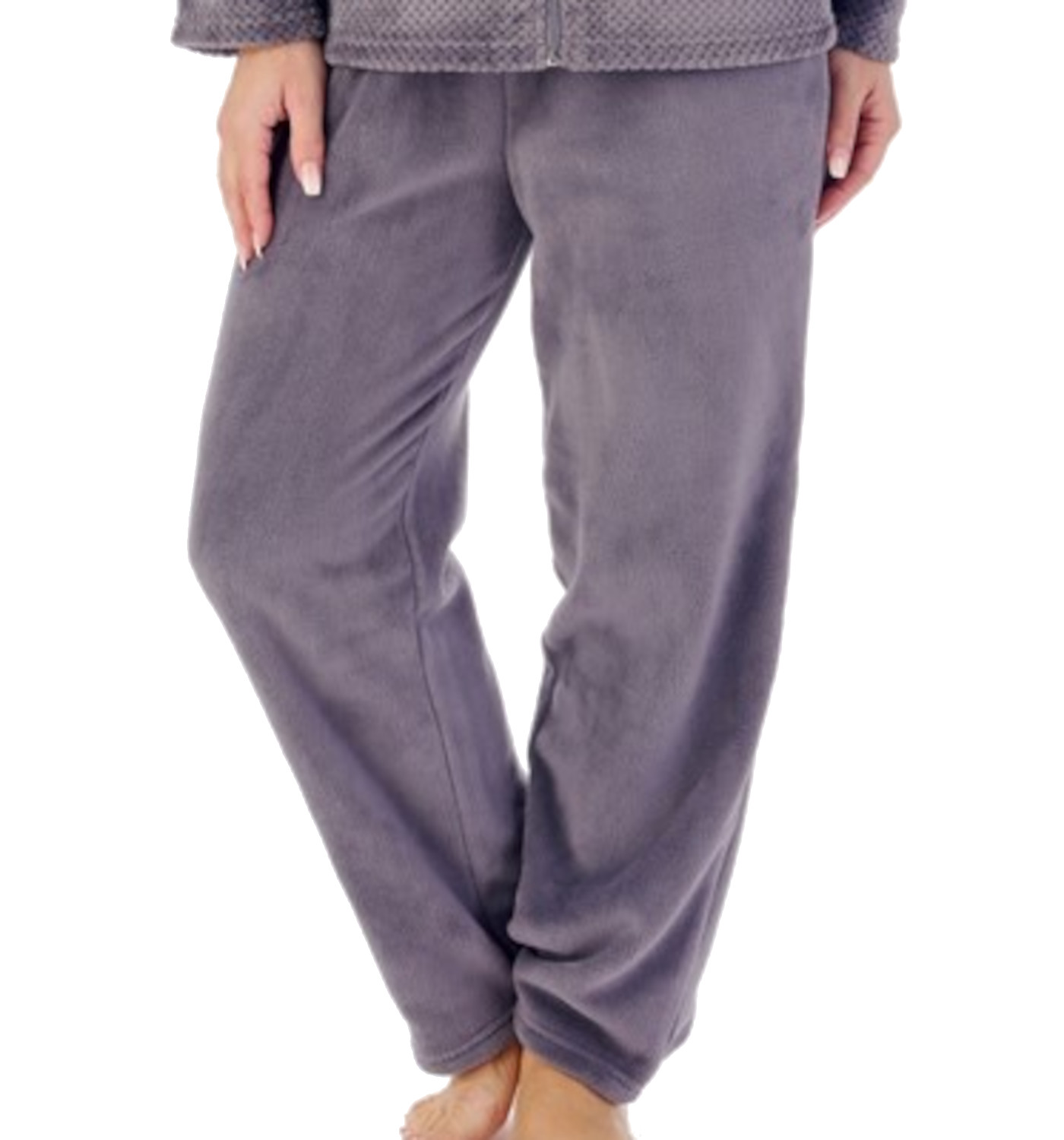 Lounge Pants Womens Soft Thick Coral Fleece Plain PJ Trouser Bottoms Slenderella - Picture 7 of 17