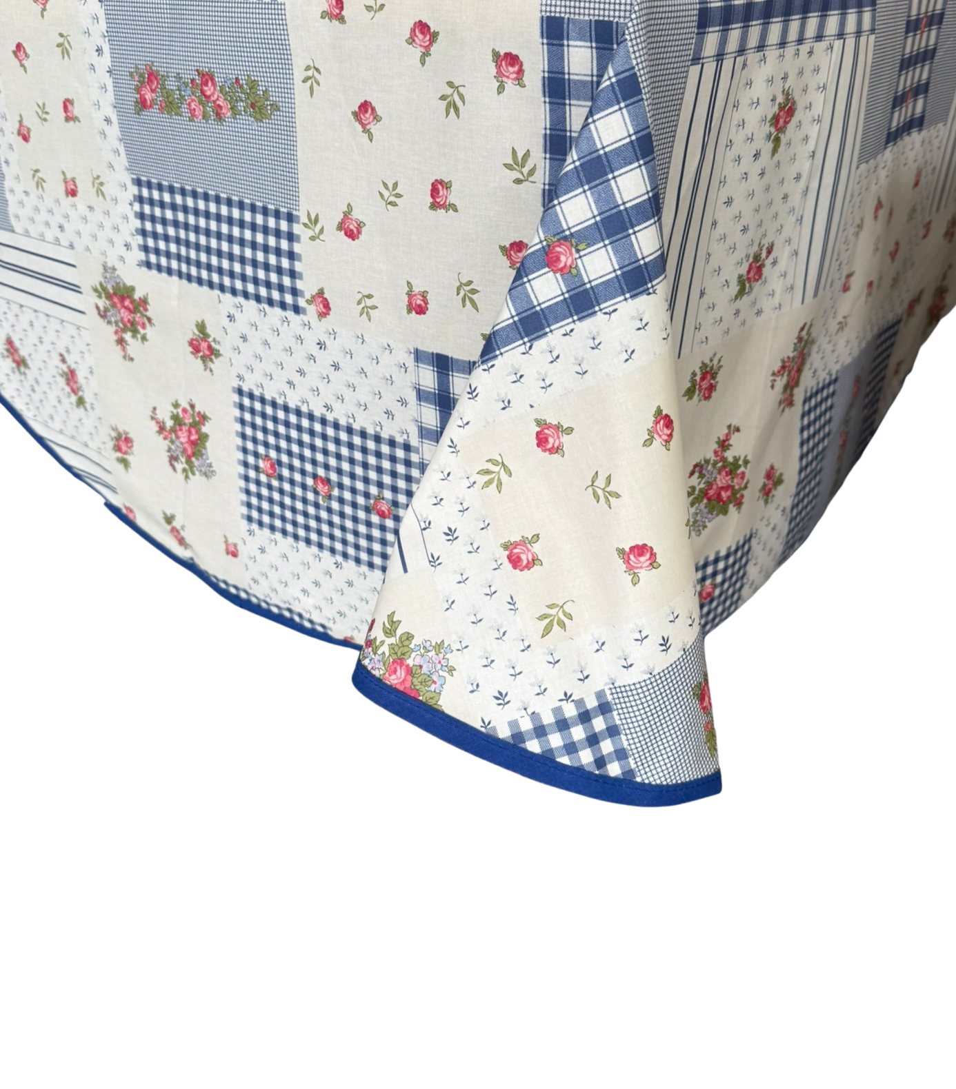 Mantel redondo limpiable y servilletas floral retazos guinga mantel lino 54 pulgadas - Imagen 13 de 20