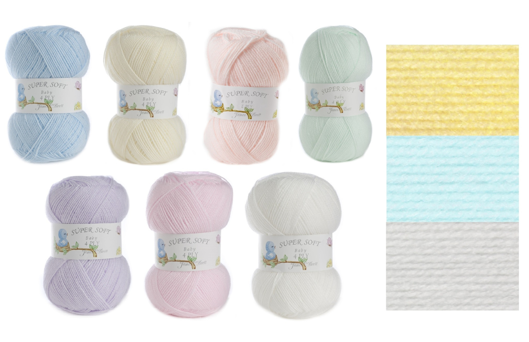 Cream - BY9 James Brett 100/% Acrylic Baby 4 Ply Knitting Yarn Supersoft Knit Wool 100g