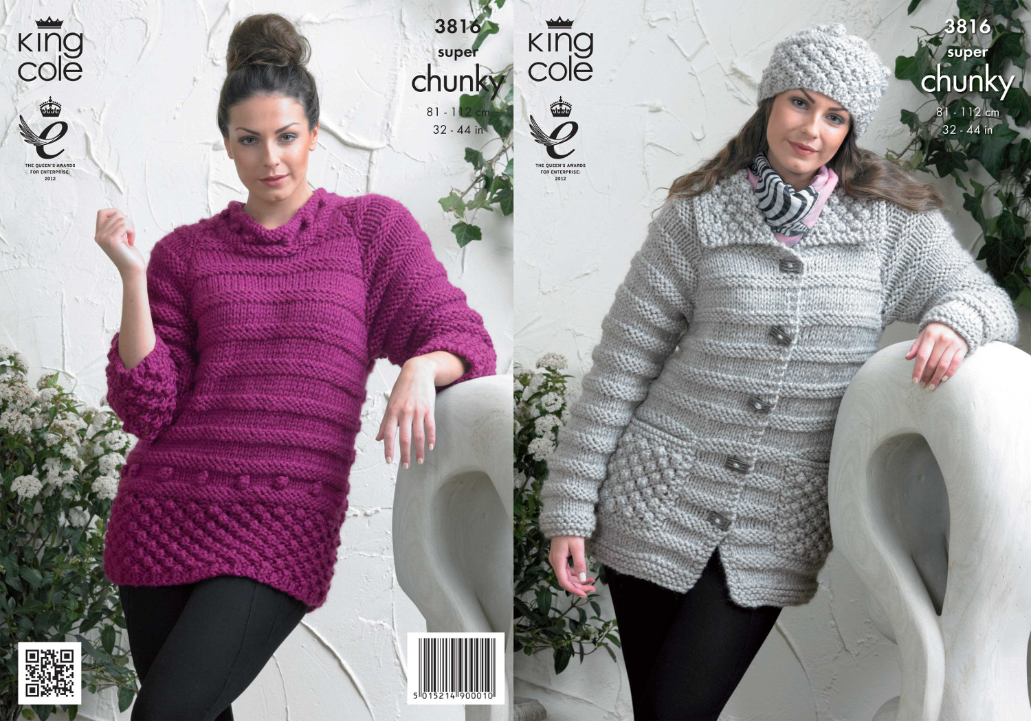 Details About King Cole Ladies Knitting Pattern Womens Super Chunky Jacket Sweater Hat 3816