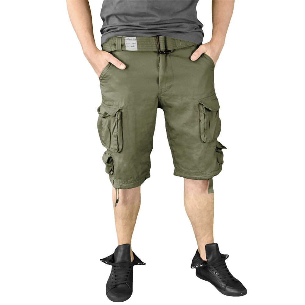 Short Cargo Surplus Militaire US - Homme - Noir Camouflage - Avec Ceinture - Neuf Avec étiquettes