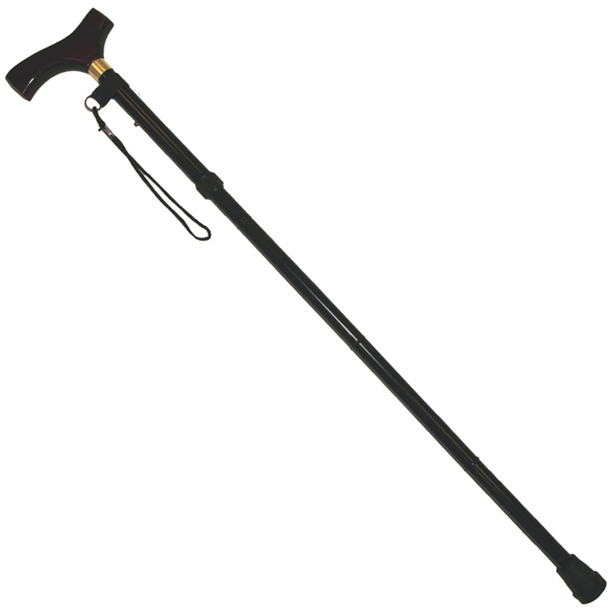 FOLDING WALKING STICK COLLAPSIBLE HIKING POLE TREKKING BUSHCRAFT CAMPING BLACK eBay