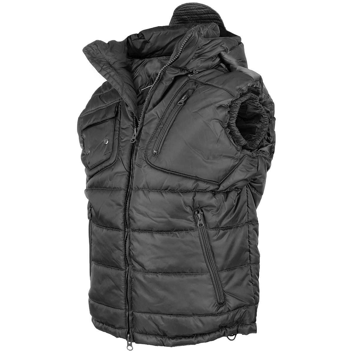 Hooded Body Warmer Winter Gilet Mens Vest Hiking Camping Outdoor