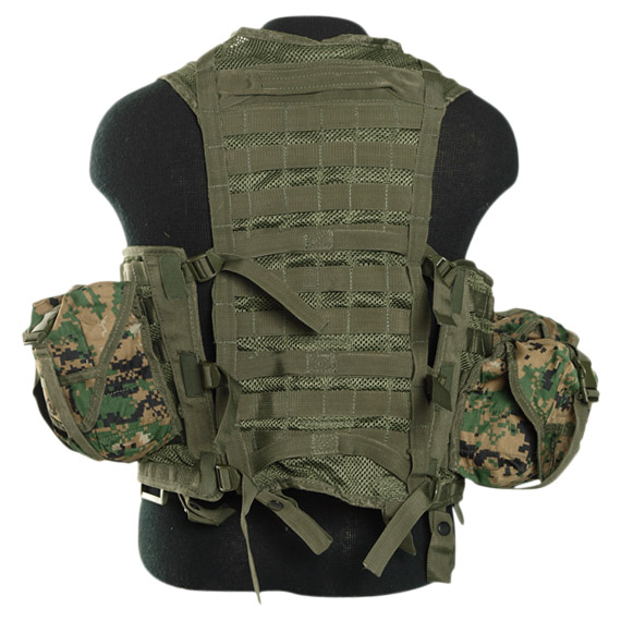 US Tactical Vest Modular MOLLE Webbing 8 Pockets Airsoft Marpat Digital ...