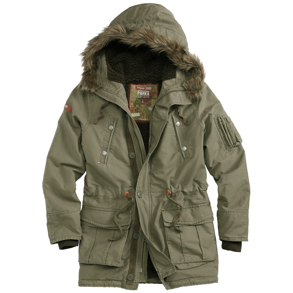 SURPLUS TROOPER SUPREME WARM WINTER PARKA MENS LONG HOODED JACKET OLIVE OD S-XXL | eBay