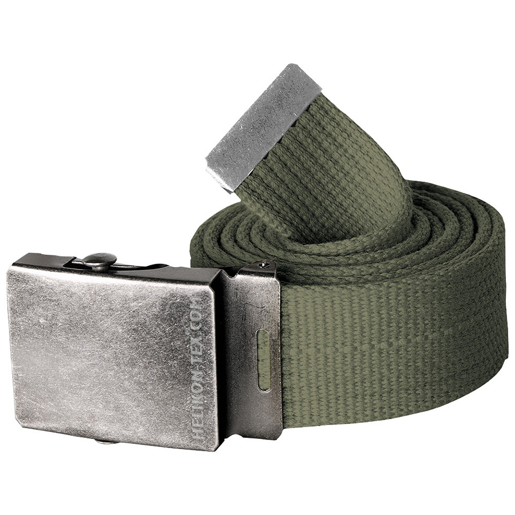 HELIKON MILITARY MENS UNIFORM CADET COTTON CANVAS BELT METAL BUCKLE OLIVE GREEN - Picture 2 of 4