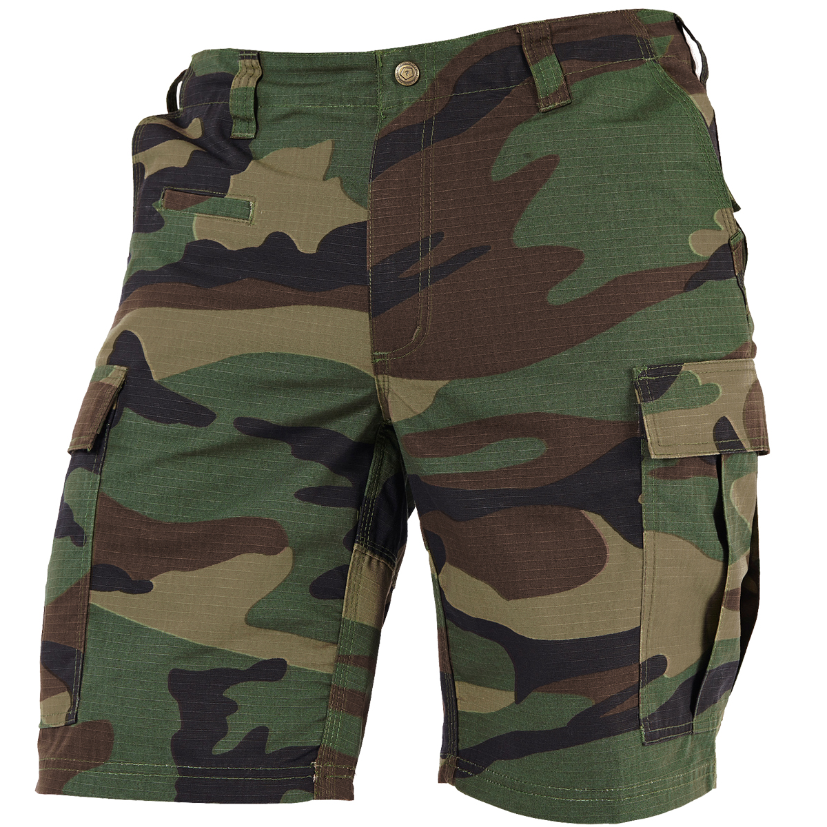 Pentagon BDU 2.0 Shorts Tactical Army Hunting Ripstop Mens Airsoft Woodland Camo - Picture 2 of 11