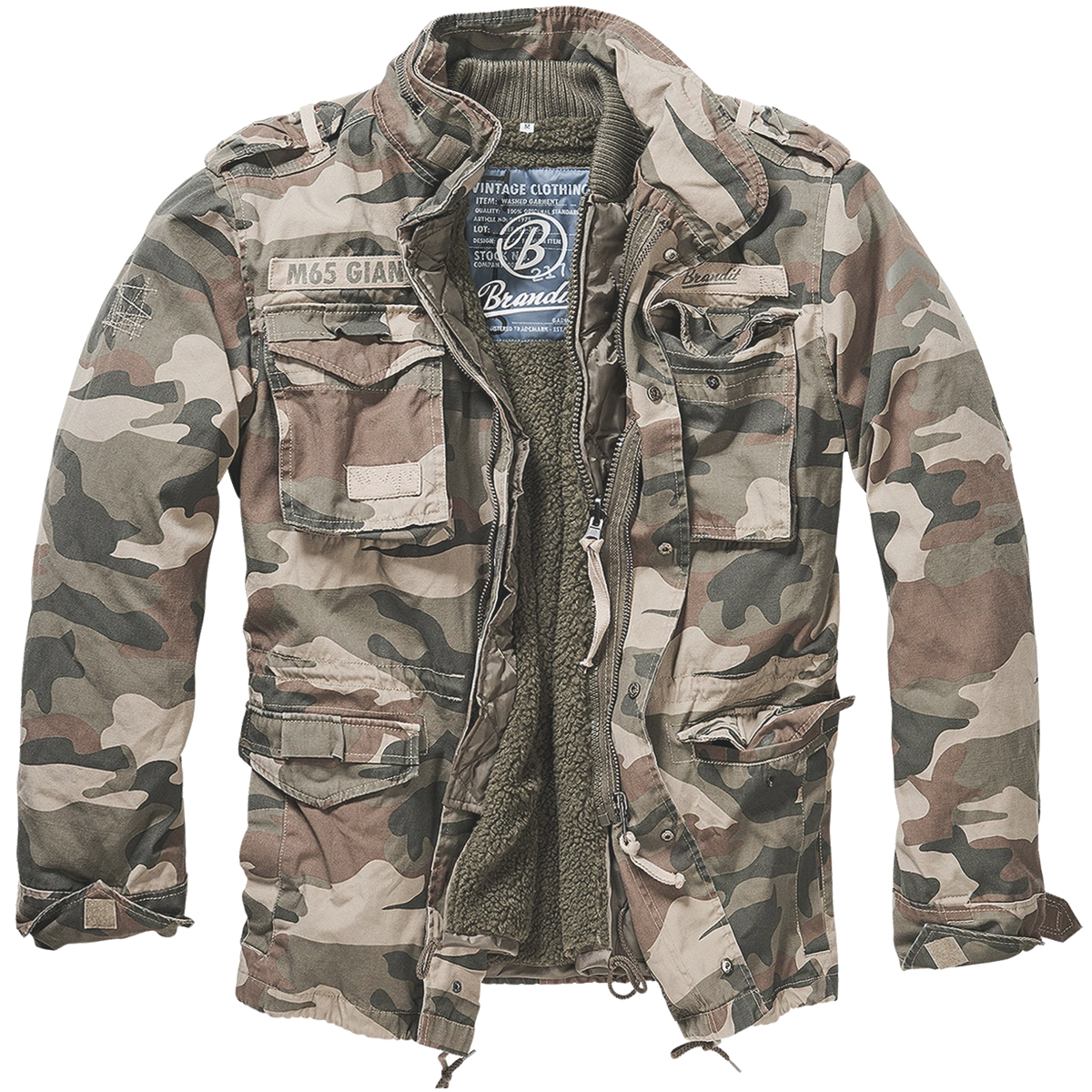 Brandit Parka Géant M Chaud Veste Tactique Boisé Hommes Champ Camo Woodland 65 r8r7Zw