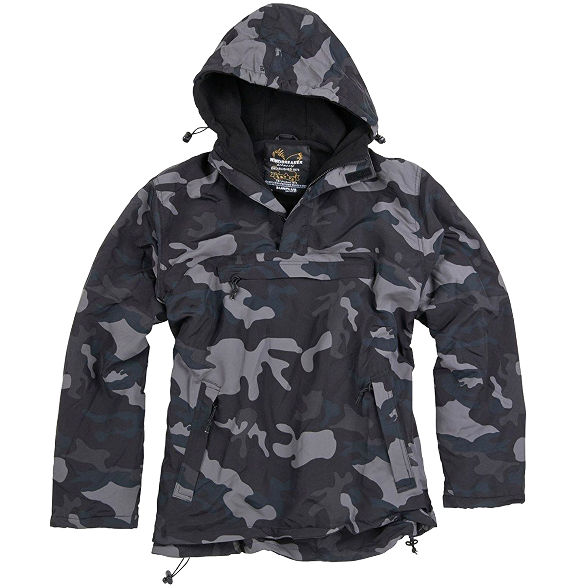 Grunt Style Garrison Hooded Windbreaker - Black Camo - Patriotic Apparel