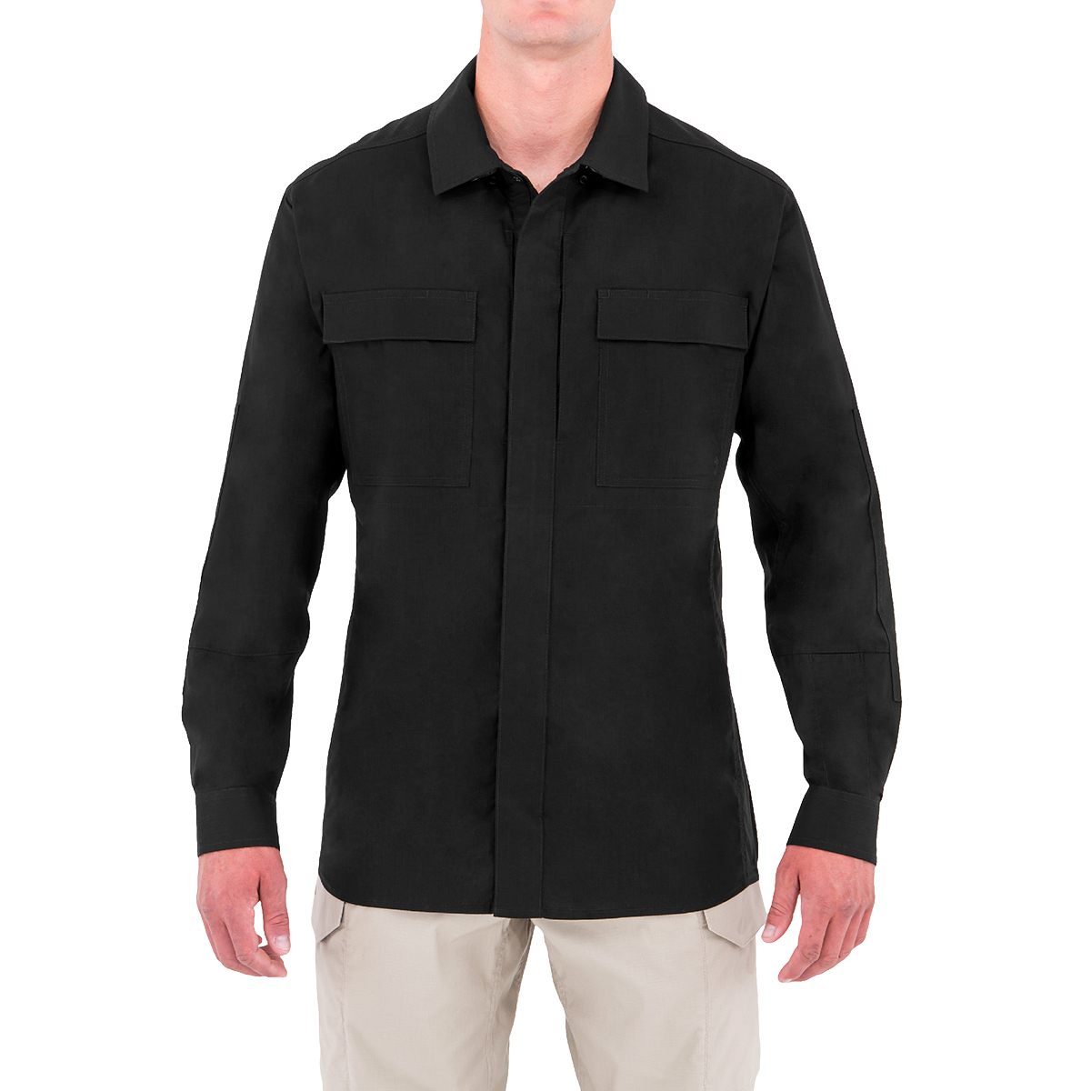 Chemise Tactique First Tactical Pour Homme - Manches Courtes, Couleur Noir, 51% Polyester 49% Coton (neuf Avec étiquette)