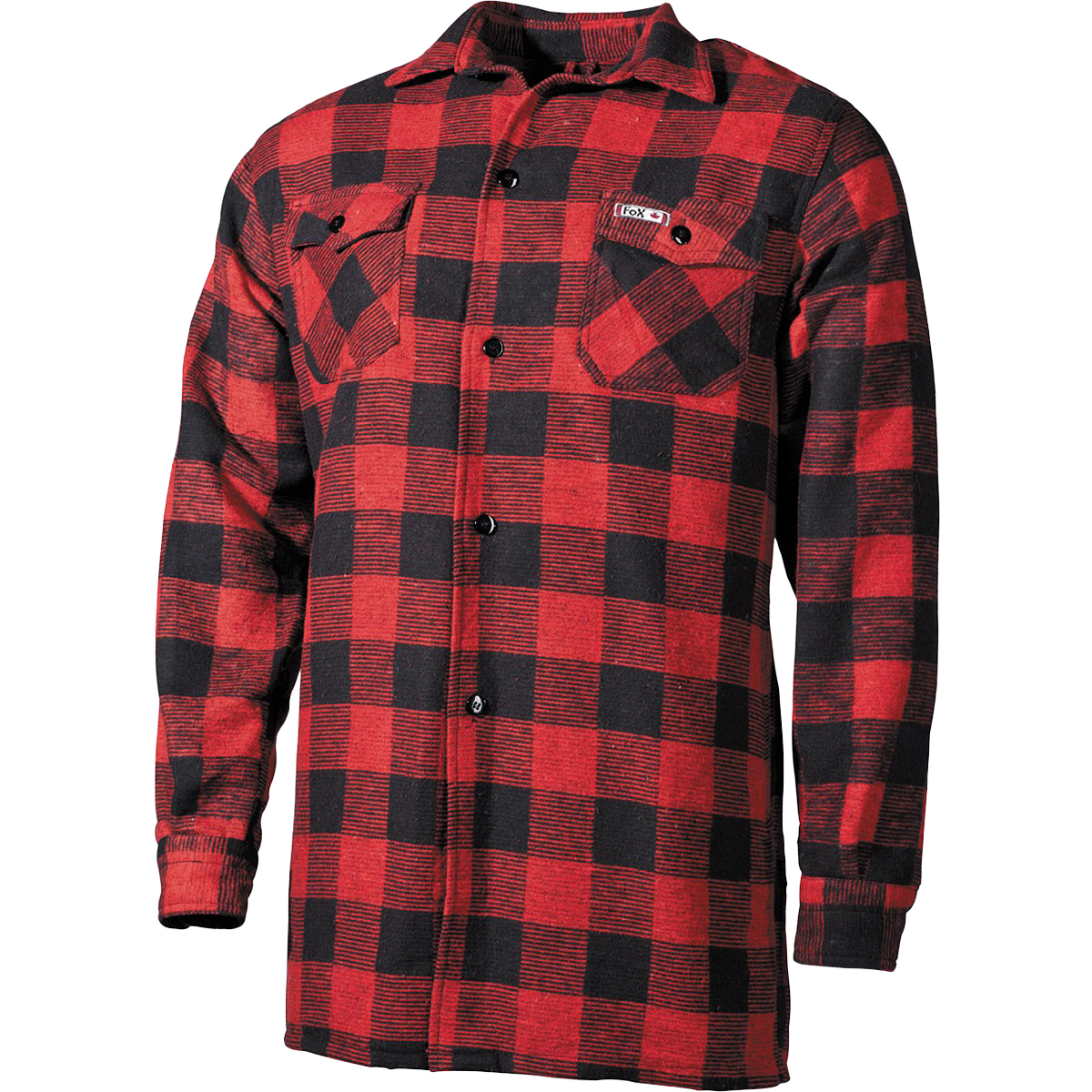 Fox Outdoor Lumberjack Shirt Flannel Mens Hunting Hiking Red Black Checkered - Picture 2 of 7