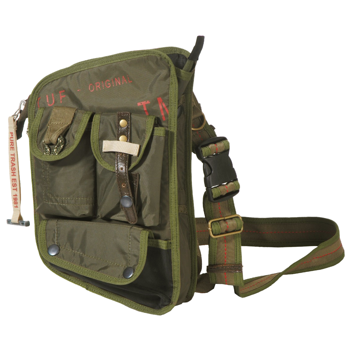 Army Tactical Security Shoulder Bag MOLLE Travel Hiking Camping Olive Drab Green