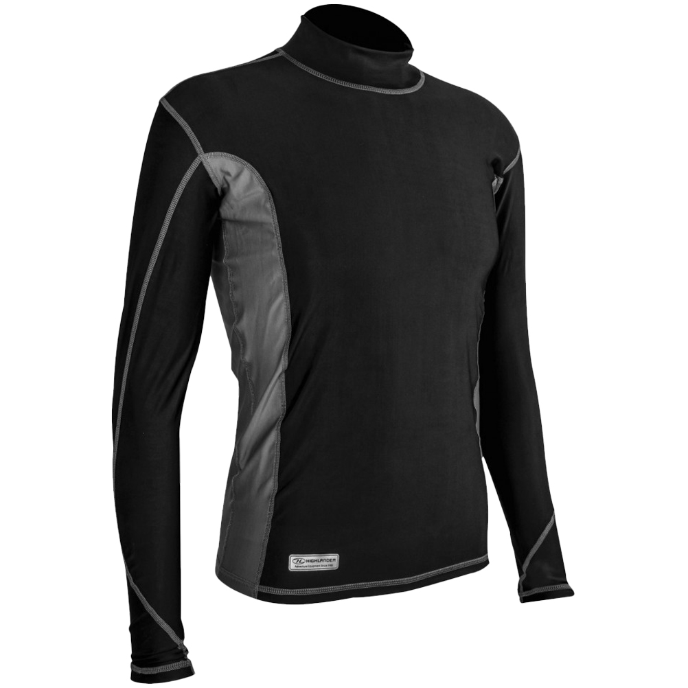 Highlander Pro Comp Mens Long Sleeve Top Camping Outdoor Spring Black / Grey - Picture 2 of 6