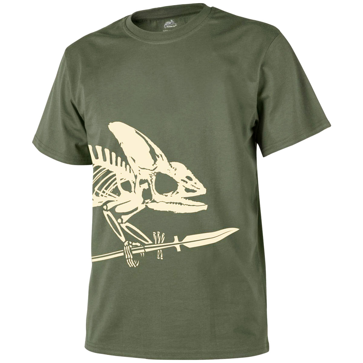 Helikon-Tex Full Body Skeleton Casual Logo T-Shirt Gym Graphic Top Olive Green